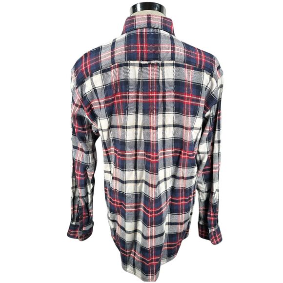 Orvis Flannel Work Shirt Men’s Large Heavy Thick Button Down Red Blue Plaid - Picture 5 of 9